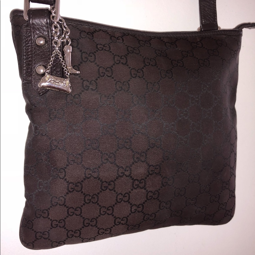 Authentic GUCCI Monogram Canvas Crossbody Handbag